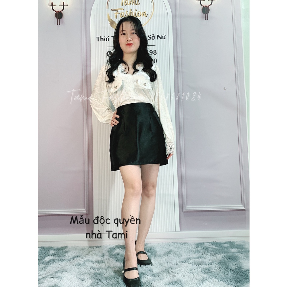 Chân váy lụa tafta dáng chữ A xòe phồng sang chảnh có Bigsize, chân váy 2 lớp mềm mịn