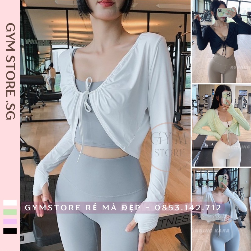 Áo khoác lửng tập Gym Yoga Năng động, áo cardigan chống nắng thun co giãn thoáng mát Đồ Tập Rẻ Đẹp GYMSTORE 1949