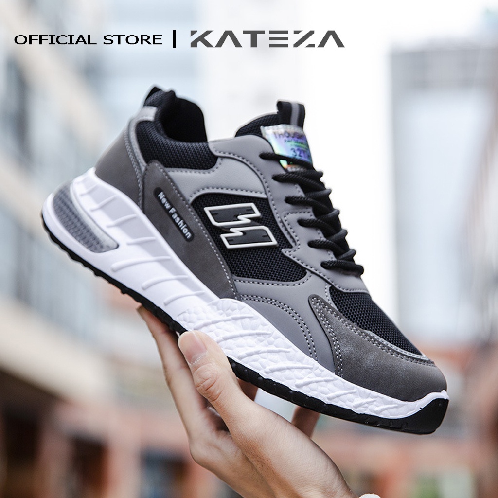 Giày thể thao nam KATEZAG69 chất liệu da phối vải thoáng khi phong cách sneaker trẻ trung năng động full size