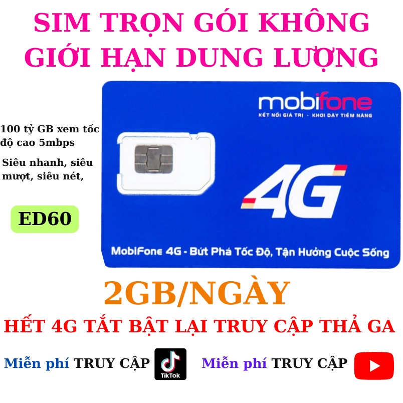 Sim 4G siêu rẻ siêu hot hít chỉ 60K/tháng - không bao giờ hết dung lượng