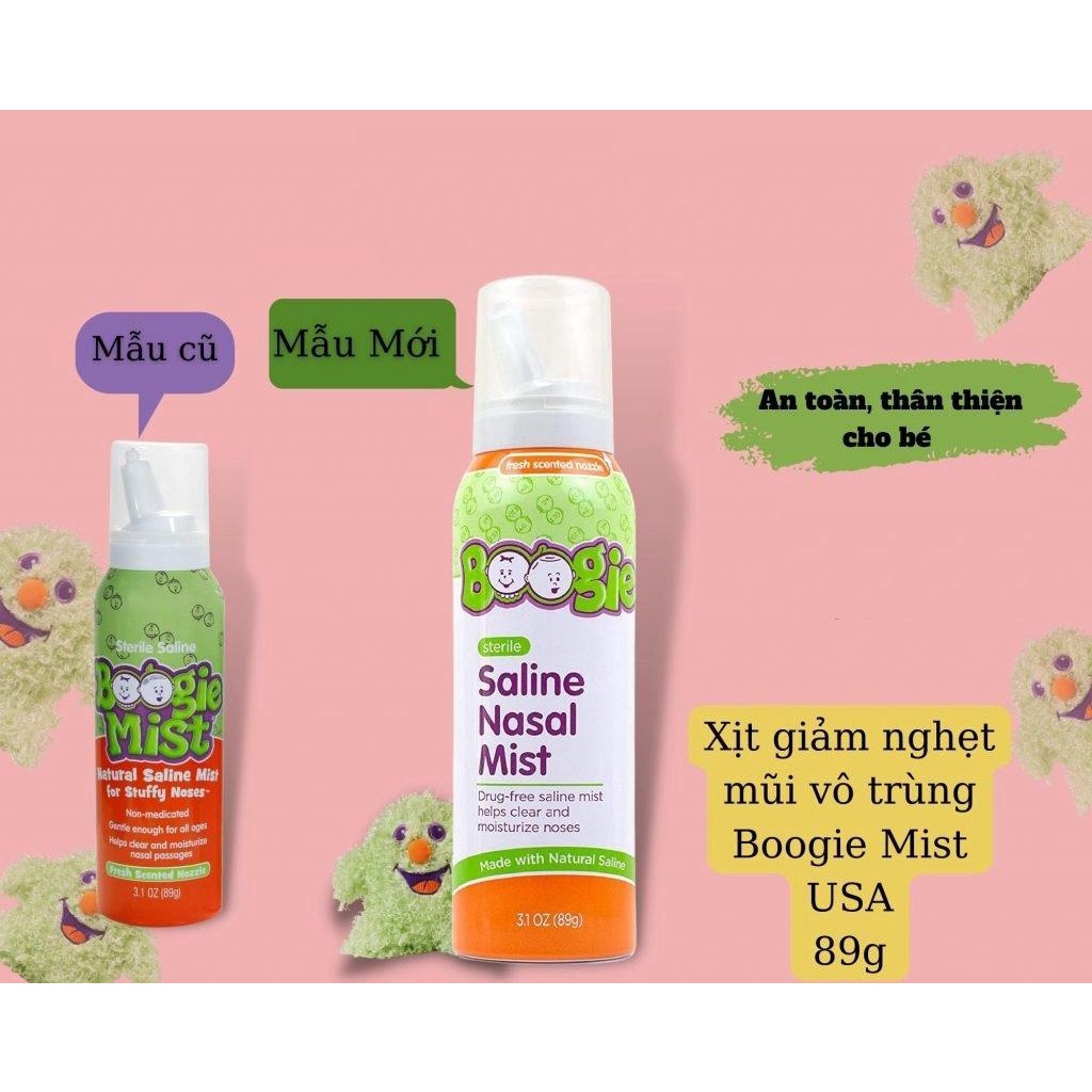 Xịt mũi vô trùng không mùi Boogie Mist Sterile Saline Nasal Spray