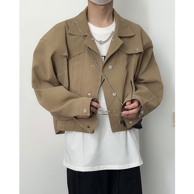 Áo Khoác Kaki Mỏng Tay Dài Phong Cách Thời Trang Xuân Thu Cho Nam Giới Có Size M-3XL