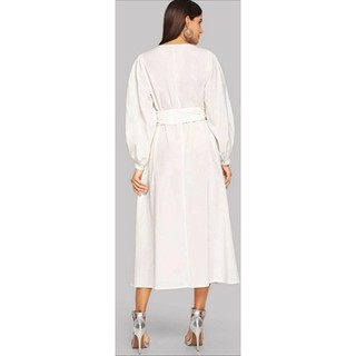 đầm trắng linen topshop
