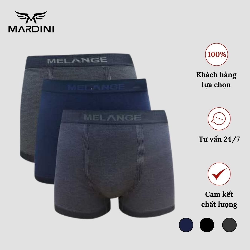 Quần lót sịp nam chính hãng Melange, Quần lót chất liệu bamboo màu xám co giãn (MB.22.08)