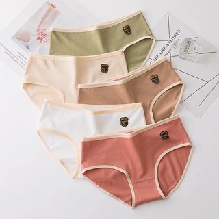 Set 5 quần lót cotton màu - Set 3 Quần lót trơn đen, xám, trắng