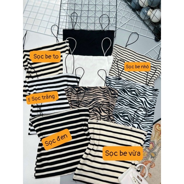 Áo 2 dây sọc ngang dây bún mảnh sexxy, Áo kiểu hai dây dáng ôm AT0712 - NhiNhi Shop
