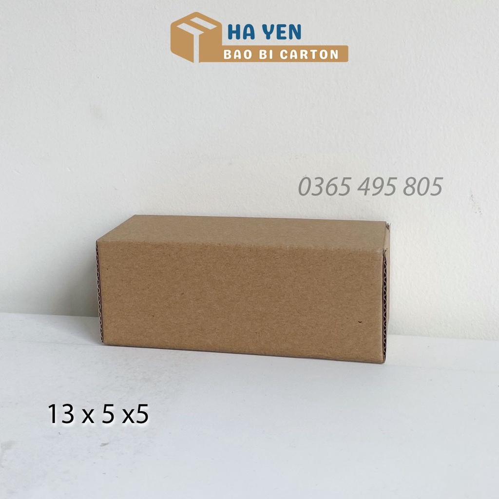 5 x 5 x 13 cm - Combo 100 Hộp carton đóng hàng nắp gài 13x5x5 cm