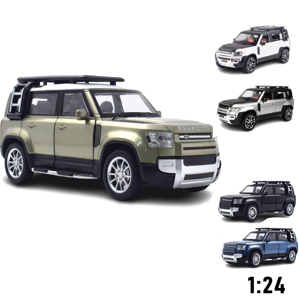 Mô hình xe Land Rover Range rover Defender tỉ lệ 1:24 full kim loại full open