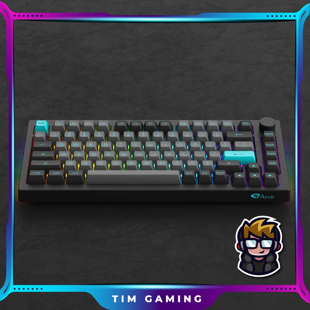Bàn phím cơ AKKO 5075B Plus Black & Cyan