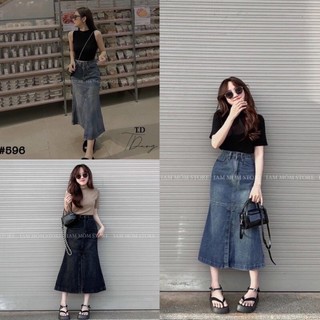 Chân váy jeans đuôi cá xẻ trước siêu hot #666