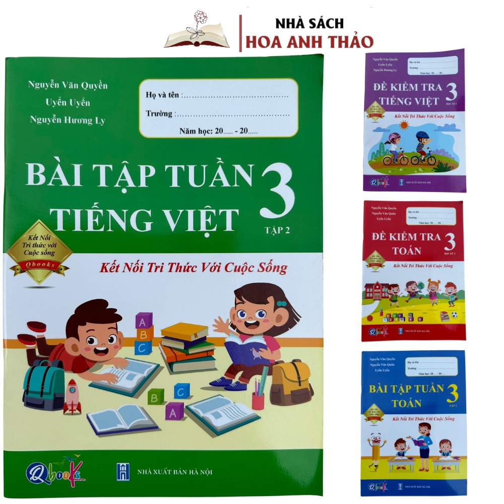 Sách - Combo Bài Tập Tuần Và Đề Kiểm Tra Toán - Tiếng Việt Lớp 3 Kết Nối Tri Thức Với Cuộc Sống Học Kì 2 ( Bộ 4 Quyển )