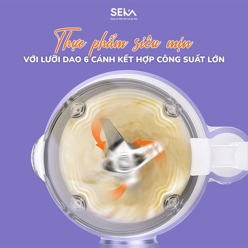 Máy làm sữa hạt, Máy xay sữa hạt đa năng SEKA SK320 600ml công suất 600W 5 chức năng bảo hành 12 tháng chính hãng