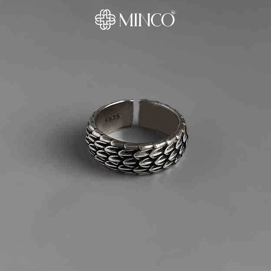 Nhẫn Nam Minco Accessories kiểu dáng Vảy Rồng cá tính chất ngầu phụ kiện thời trang đẹp phong cách Hàn Quốc NT89