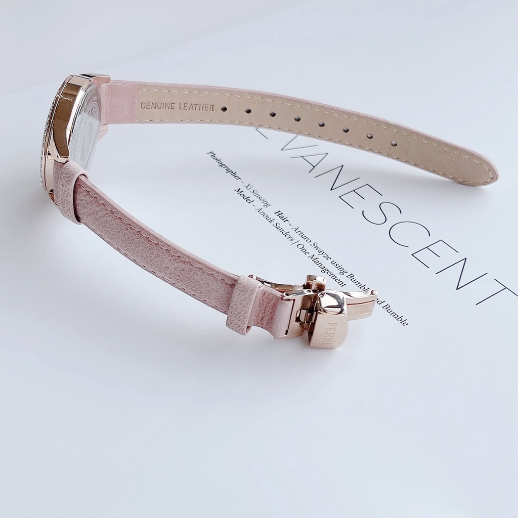 Đồng hồ nữ dây da Ferre Milano Wristwatch Pink FM1L116L0031