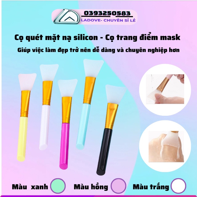 Cọ silicon đắp mặt nạ - Combo 3 cọ quét mặt nạ cao cấp siêu mềm đàn hồi giúp tán kem đều khắp khuôn mặt dễ dàng