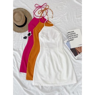 ( Chang Dress ) Đầm cổ yếm cột dây hở lưng