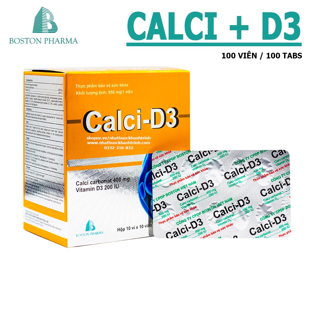 Calci-D3 viên uống bổ sung canxi và vitamin D3 ( hộp 100 viên )