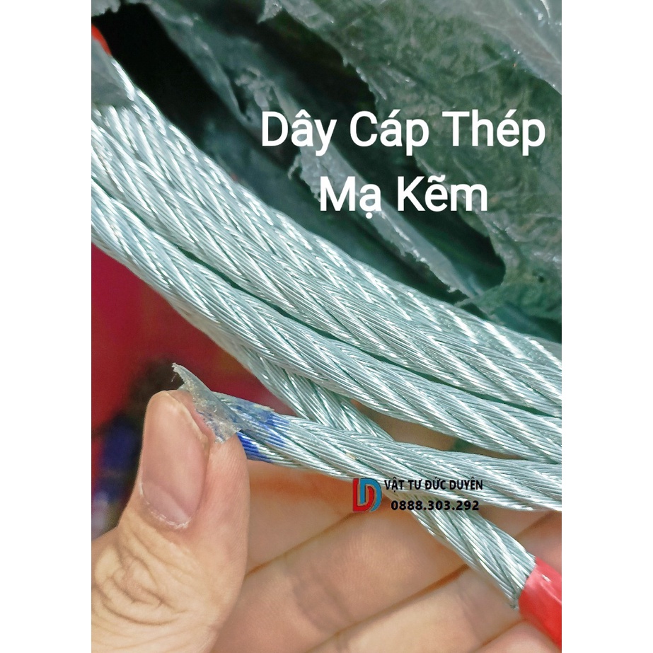 Dây cáp thép Mạ Kẽm / Bọc Nhựa / Inox 304 1li 2li 3li 4li 5li 6li