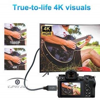 Cáp bện Micro HDMI sang HDMI 2.0 4K 60Hz