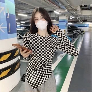 Áo thun nữ dài tay cổ tròn vạt chéo thời trang hàn mới