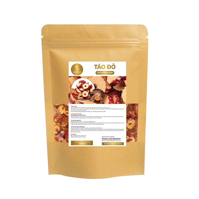 Táo đỏ thái lát sấy khô tốt cho sức khỏe thương hiệu SATOSO