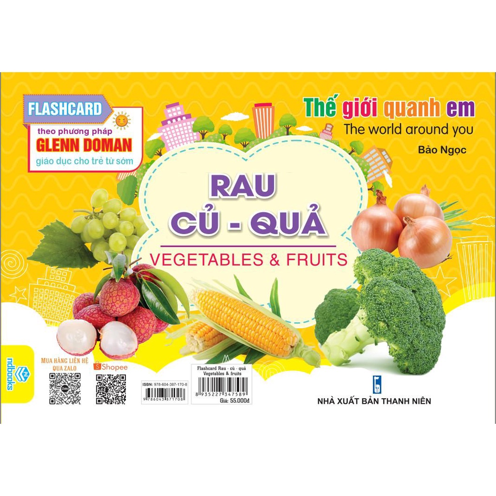 Sách - Flashcard - Thế giới quanh em - Rau Củ Quả (Theo Phương Pháp Glenn Doman) - Ndbooks