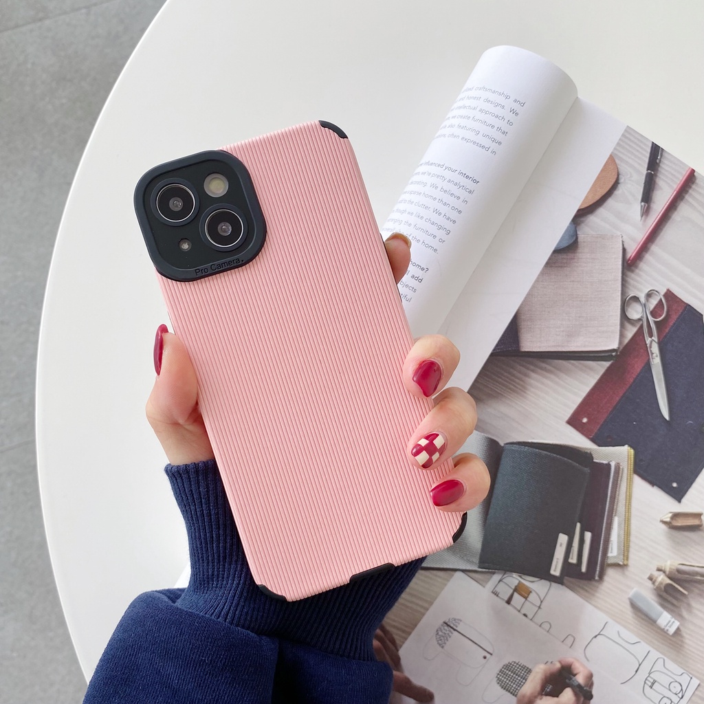 Ốp Điện Thoại Màu Trơn Chống Sốc Thời Trang Cho iPhone 14 / 13 / 12 / 11 / XS / 8P / 7