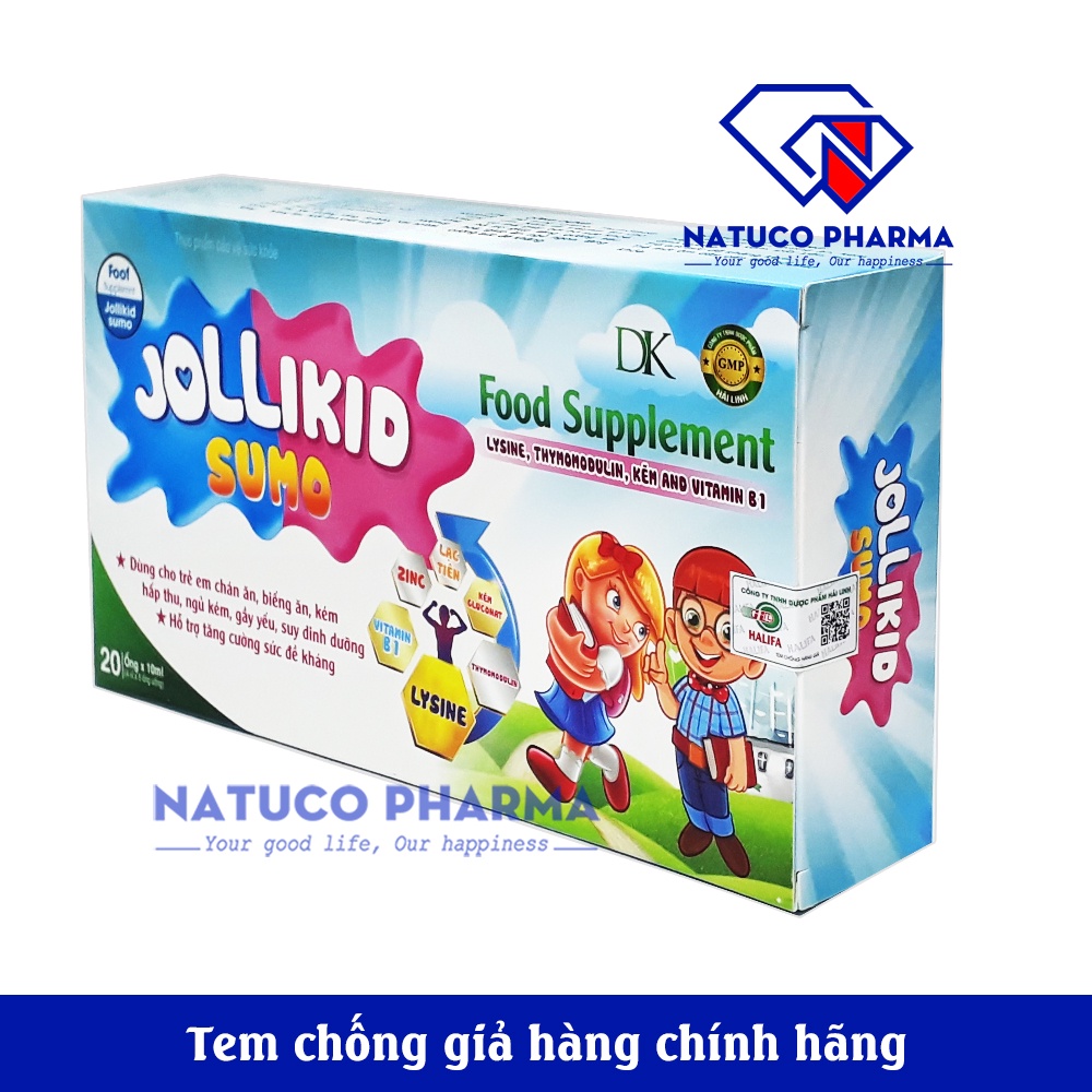 Siro tăng đề kháng cho bé Jolli KID Sumo - bổ sung kẽm, thymomodulin và các vitamin giúp tiêu hóa khỏe, ăn ngon,