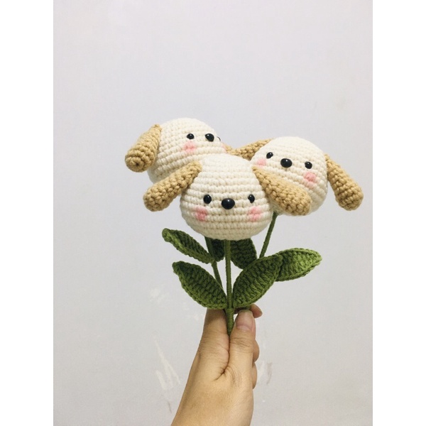 Hoa đầu chó bằng len handmade