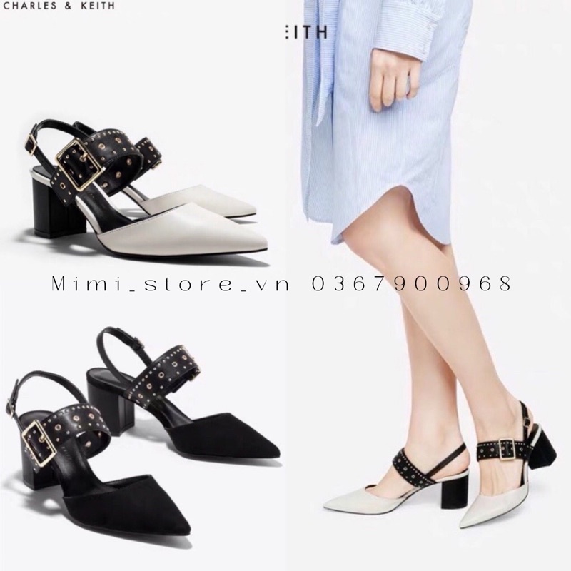 Giày CNK xuất mũi nhọn quai đinh đế trụ Full box MS-2019