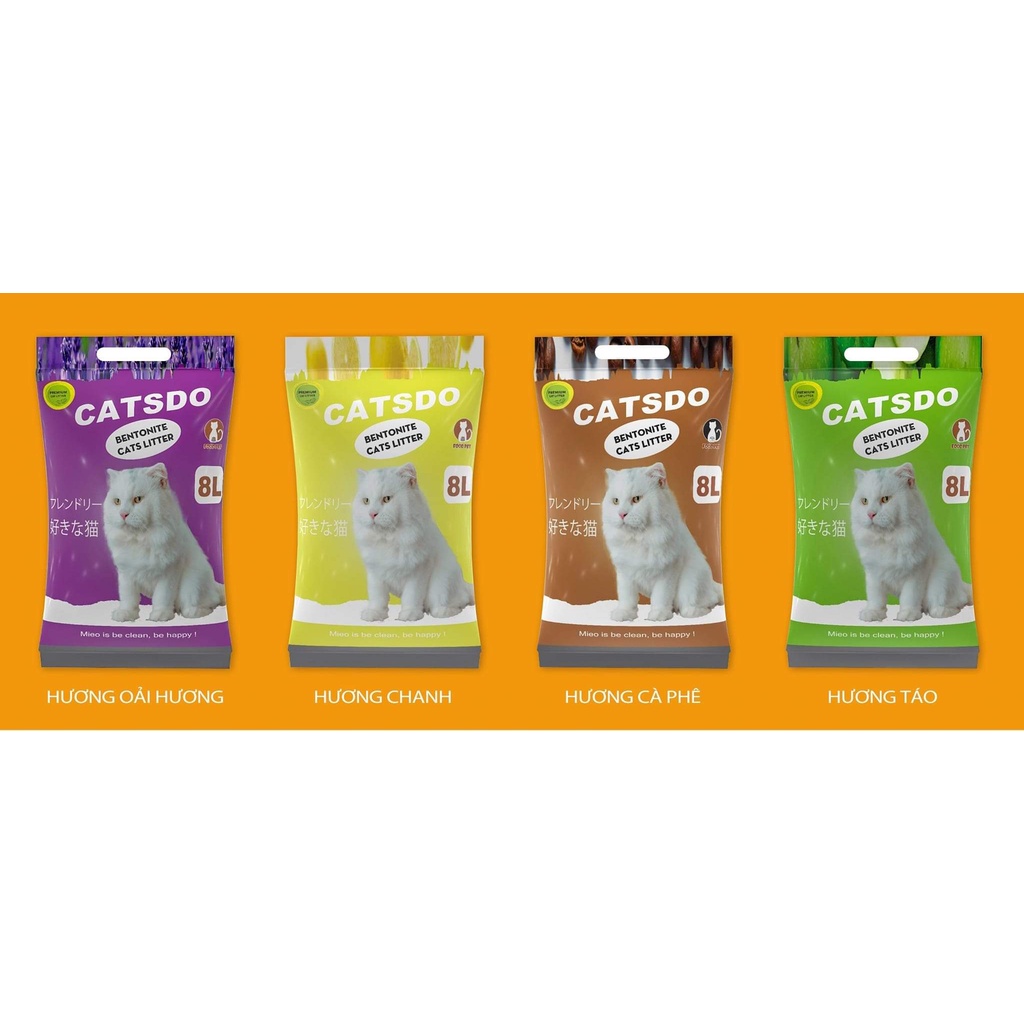 Cát vệ sinh cho mèo CATSDO 8L 4 mùi