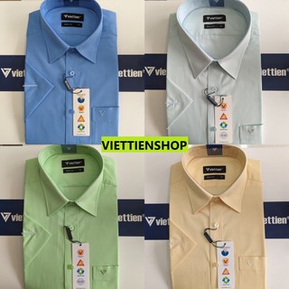 (MS) ÁO SƠ MI VIỆT TIẾN NGẮN TAY MÀU TRƠN