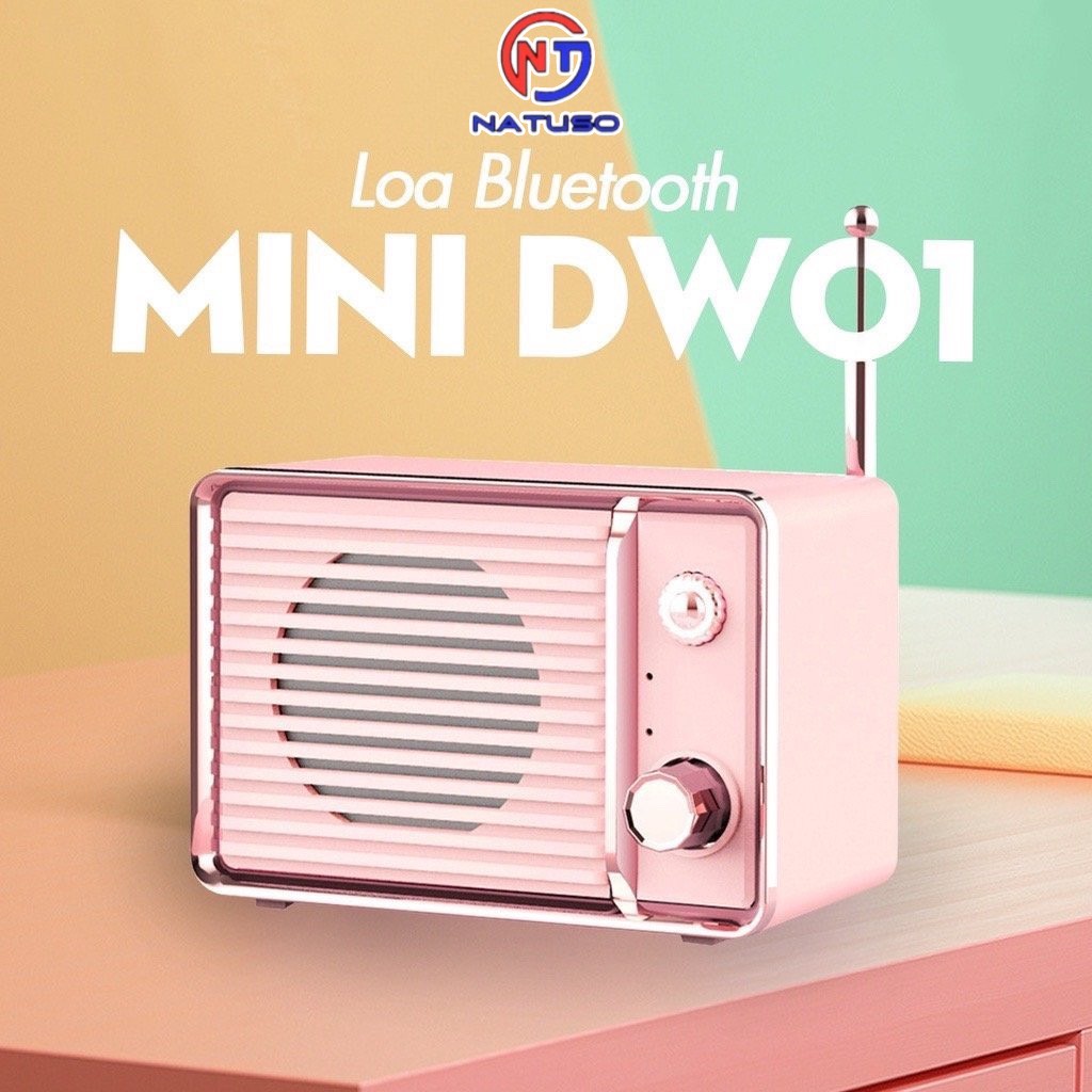 Loa bluetooth nghe nhạc mini Natuso DW01 không dây 5.0 phong cách Retro âm thanh chất lượng hay giá rẻ