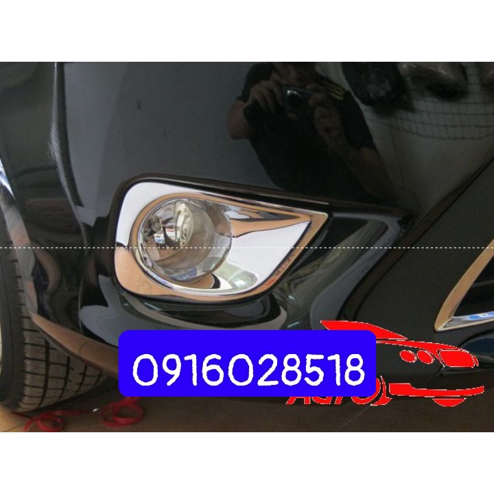 Bộ 2 Ốp đèn gầm Vios 2014 2015 2016 đèn cản, ốp đèn sương mù , xe ô tô mạ Crom