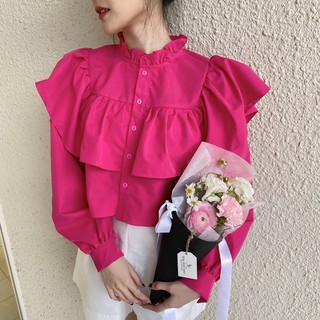 Sơ mi cổ tàu phối bèo 878
