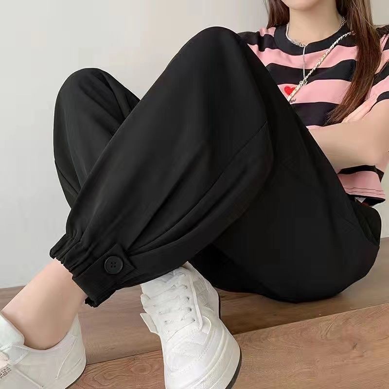 Quần Jogger Thể Thao Phối Cạp Chun Sau Vải Trượt Hàn Siêu Thấm Hút Cho Nữ