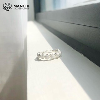 Nhẫn đá White Turquoise handmade dây màu bạc