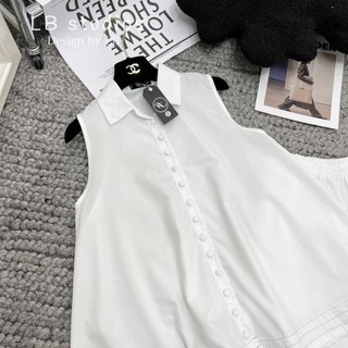 Set váy cổ sơ mi sát nách LB