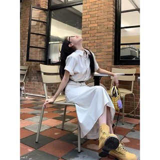 SET ÁO NUDE CỔ SƠ MI CHÂN VÁY MIDI