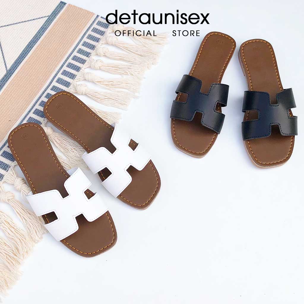 Dép lê nữ chữ H Birken may thời trang đi biển Detaunisex - DX01