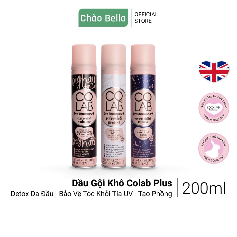 Dầu Gội Khô Colab Plus (200ml) | Detox Da Đầu, Bào Vệ Tóc Khỏi Tia UV, Tạo Phồng - Vào...