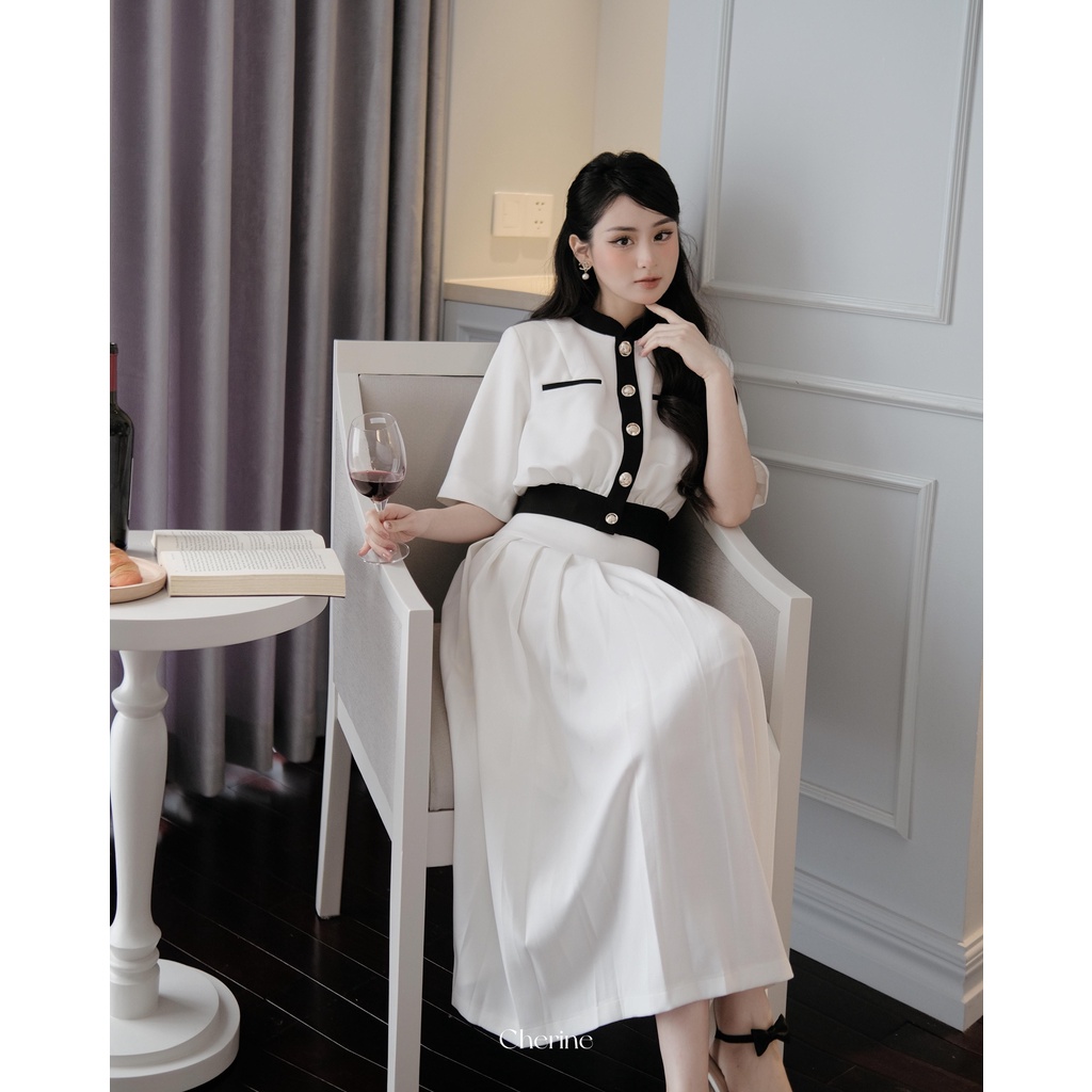 Chân váy FIONA SKIRT - Chân váy dáng xếp ly dài thanh lịch, thiết kế trẻ trung trendy by Cherine