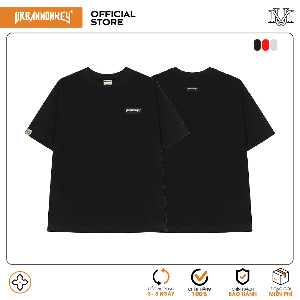 Áo thun URBAN MONKEY BASIC PVC Đen 100% Cotton