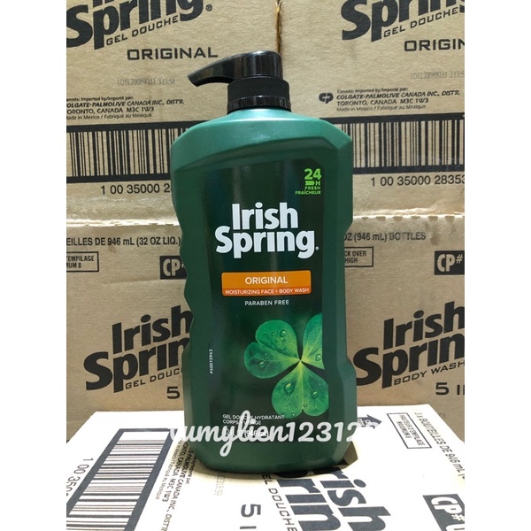 Sữa tắm cho nam Irish Spring Original Moisturizing Face + Body Wash 946ml