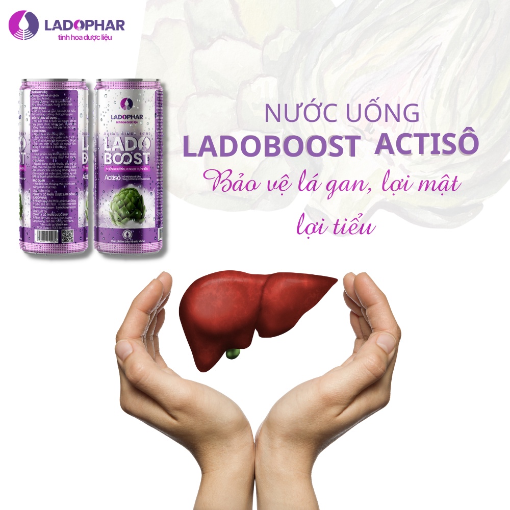 Nước uống tăng cường sức khỏe Lado Boost Actiso Ladopharma (C/240ml)