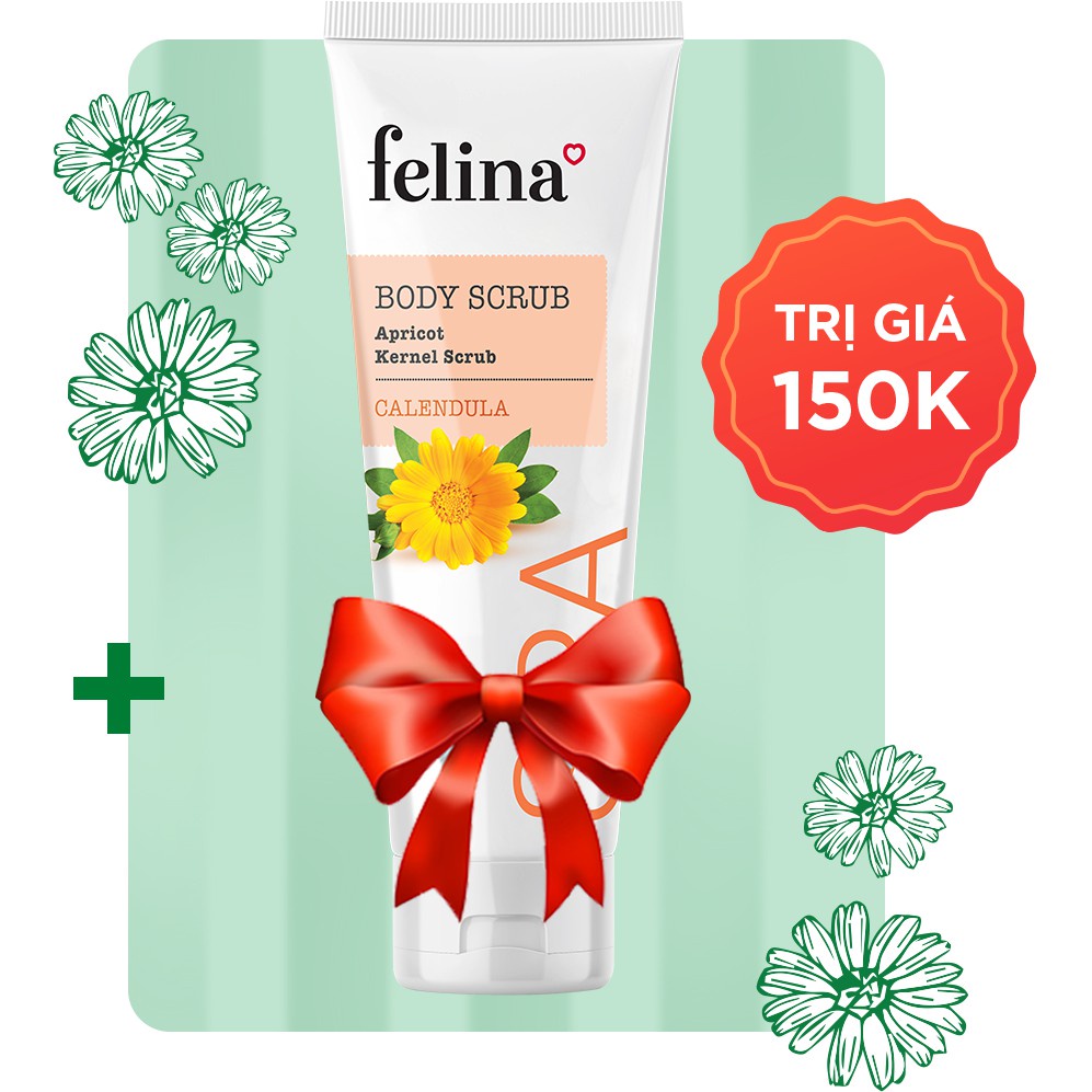 [HB GIFT] Gel Tắm Tẩy tế bào chết body Felina Home Spa dạng gel 300ml từ Hạt mơ nghiền
