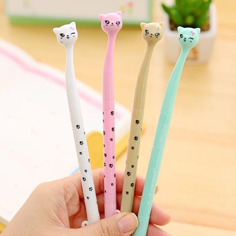 Bút nước mèo xinh xắn, nhiều mầu - Bút mèo nghiêng đầu