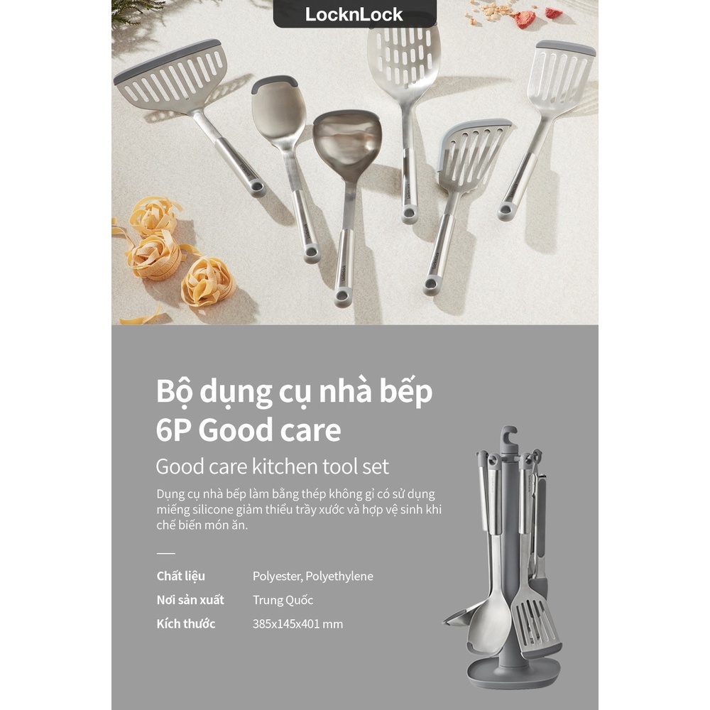 Bộ dụng cụ nhà bếp LocknLock Good Care 6P CKT330S01 màu xám tiện lợi đa năng - K-MALL