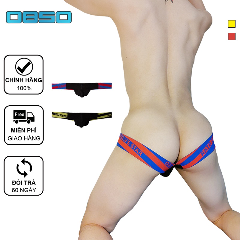 0850 Quần lót nam Sexy Thấp eo Jockstrap Cotton G-String Thongs Thoáng khí Nhanh khô Gay Bikini Quần lót OR503