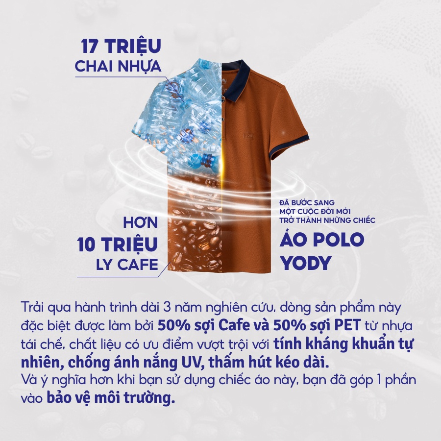 Áo thun polo nam YODY sợi cafe tay ngắn cổ bẻ thoáng mát chuẩn form APM3635